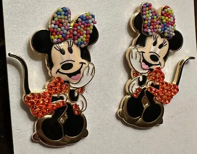 Disney  X BaubleBar Minnie Mouse  Crystal Earrings LARGE Red Tongue Blush Tail • $23.98