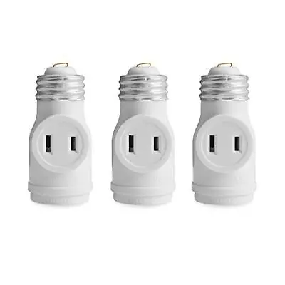 2 Outlet Light Socket To Plug Adapter Electrical Screw In Light Bulb Socket O • $12.75