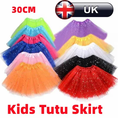 Baby Star Glitter Dance Tutu Skirt Girl Sequin 3 Layers Tulle Toddler Pettiskirt • £6.65