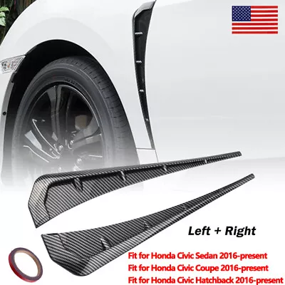 2pcs Carbon Fiber Car Side Fender Vent Air Wing Cover Trim Exterior Accessories • $12.12