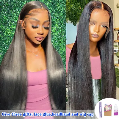 32 Inch Lace Front Wigs Human Hair Pre Plucked Straight 13x4 Lace Frontal Wigs • $92.61