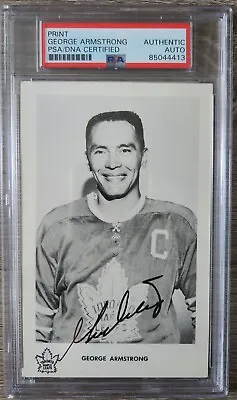 GEORGE ARMSTRONG Toronto Maple Leafs Signed Autographed Team CardPostcard PSA • $199.99