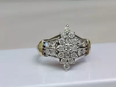 VTG Estate Real 10K 10kt Yellow Gold Genuine Natural 1 Carat TW Diamond Ring 7 • $18.50