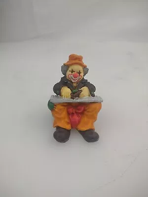 2  Hand Painted Miniature Clown Playing A Music Instrument Xylophone Porcelain  • $8.74