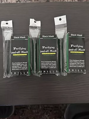 SHILLS Purifying Peel-Off Black Mask - 50 Ml X 3 Bottles W/  Applicators • $48