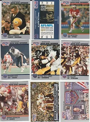 1990 Pro Set Super Bowl Supermen SET BREAK Singles Stars Hall Of Famers • $0.99