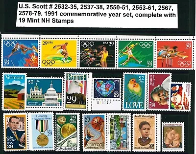$16.24 • Buy US 1991 Commemoratives Year Set With 19 Stamps MNH