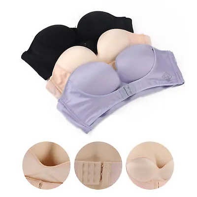 £5.10 • Buy Invisible Strapless Front Buckle Bra Push Up Sexy Lingerie Backless Underwear