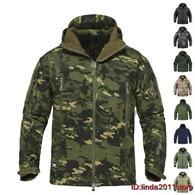 Waterproof Mens Tactical Jacket Soft Shell Coat Army Military Jacket Windbreaker • $33.92