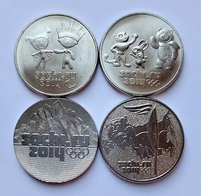 Russia 4 Coin Set 2014 Sochi Olimpics 25 Rubles (#7860) • $5.30