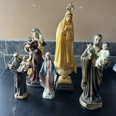 Vintage Catholic Christian Religious Statues/Figures Lot Of 5 - (Fatima As Is) • $7
