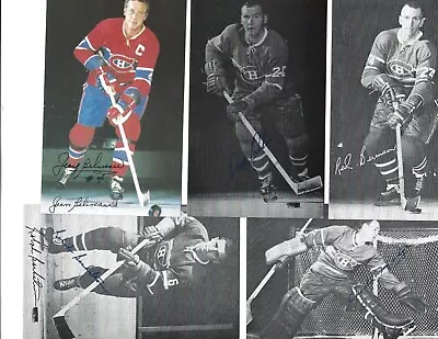 8 Old Autograph Montreal Canadiens Postcards-Balon Duff Goyette Richard HOF Etc. • $7.50