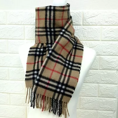 Burberrys Scarf 100% Cashmere Nova Check Made In England Used From Japan • $159