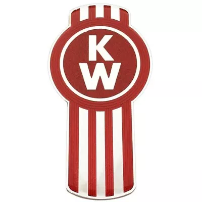 GENUINE KENWORTH  BUG  Emblem Red Enamel Silver Background 21.5cm X 11.5cm. • $191.42