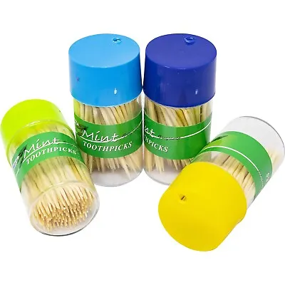 New Pack Of 600 Toothpicks Mint Wooden Picks Double Sided Cocktail Sticks Party • £1.99
