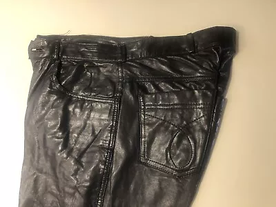 Vintage Biker Riding Pants Genuine Leather Zip Front Closure WOMEN Size 30x33 • $45