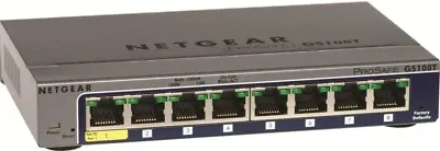 NETGEAR GS108T-200NAS 8-Port Gigabit Smart Managed Pro Switch L2 ProSAFE V2 • $44.95