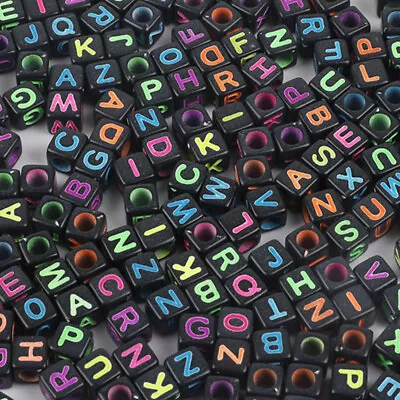50pcs6mm Acrylic Letter Spacer Beads For Jewelry Making DIY Necklace Bracelets C • $0.52