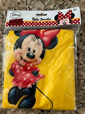 NWT ADULT Disney Minnie Mouse Rain Poncho YELLOW VINYL One Size OS NEW • $8.99