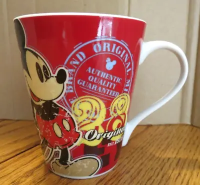 Mickey Mouse Coffee Tea Mug Disney Jerry Leigh Red Never Used 12 Oz. • $7.99
