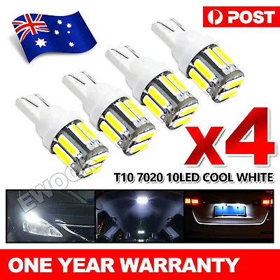 4X T10 LED 10-SMD 7020 W5W Wedge Bulb Car Dome Interior Map Lights Lamps White • $4.95