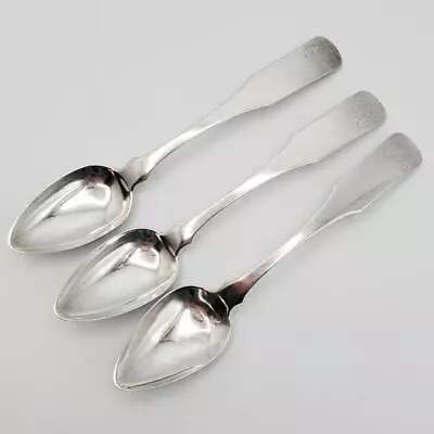 3 Charles G. Stewart Coin Silver Teaspoons C. 1825 Va West Virginia Delaware  ? • $150