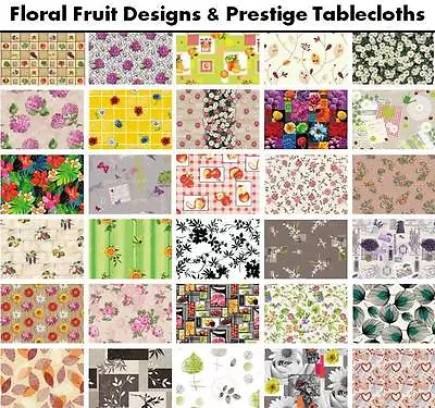 Floral Fruit Tablecloth PVC Vinyl Wipe Clean Oilcloth Latest Designs • £6.99