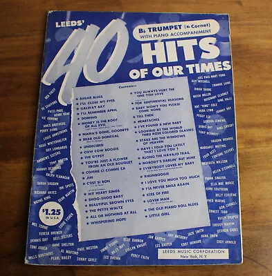 Leeds' 40 Hits Of Our Times Trumpet Vintage Sheet Music 1941 • $9.99