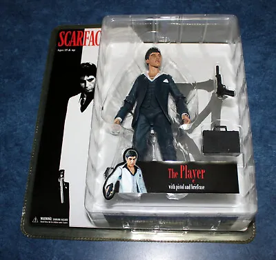 SCARFACE The PLAYER Action Figure TONY MONTANA BLACK Suit MEZCO 2005 Briefcase • $39.90