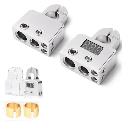 Pair Car Battery Terminal Connector Clamp Negative Positive With Clear Cover • $31.40