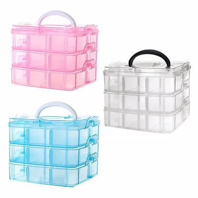 3Tier Storage Boxes Arts & Crafts Detachable & Stackable Containers Colour Choos • £9.99