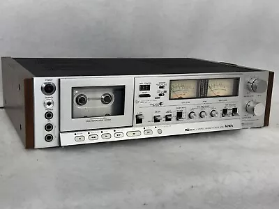 AIWA AD-6700 STEREO CASSETTE DECK SERVICED NEW BELTS DOLBY NR CrO2 METAL NICE! • $6.95