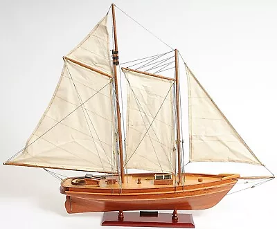 $240 • Buy 33-Inch Wooden AMERICA YACHT MODEL Sailboat 19th-Century Nautical Decor Display