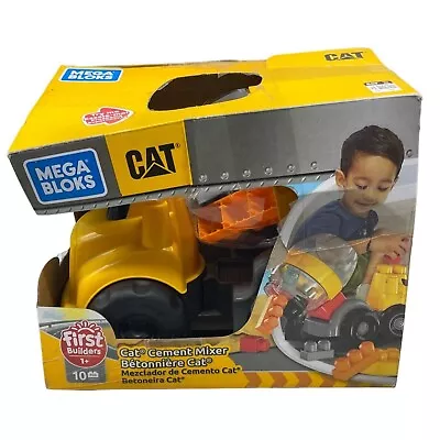 Mega Bloks Cat Cement Mixer 1st Builders  1 Plus Yellow Plastic READ • $25