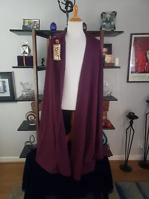 NEW ! JOSHUA TREE VINTAGE 1970's WOMEN'S BURGUNDY WOOL /ACRYLIC CAPE W HOOD NICE • $39.99