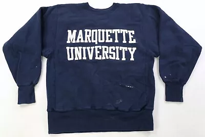 Rare VTG CHAMPION Marquette University Reverse Weave Crewneck Sweatshirt 90s L • $69.99