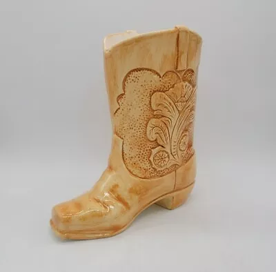 Vintage Western Brown Florl Cowboy Boot By Treasure Craft  • $98.99