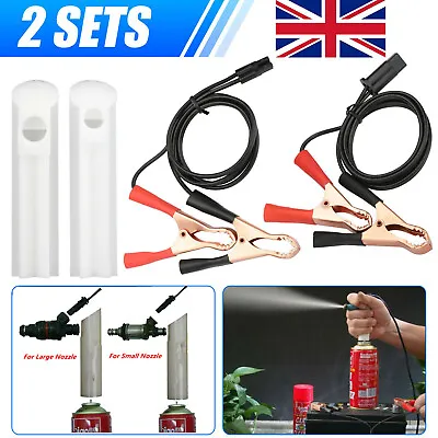 Universal Fuel Injector Flush Cleaner Adapter DIY Kit Car Cleaning Tool + Nozzle • £5.59