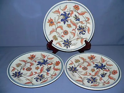 3 MIKASA CORDON BLEU BOKHARA BLUE CG504 DINNER PLATES 10-3/4 D • $34.99