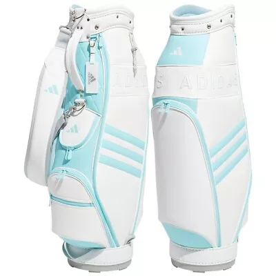 Adidas Golf Lightweight 3 Stripe Caddie Bag Cart NMH63 8.5x46inch Ladies WH/Aqua • $289