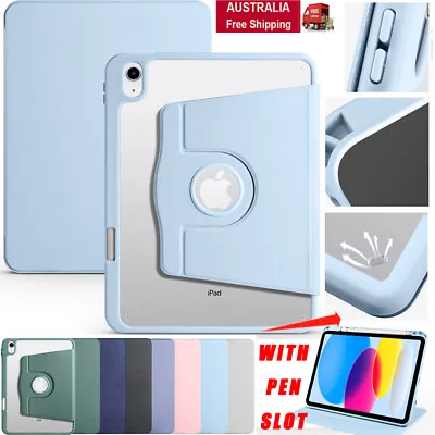 For IPad 10th 9th 8th 7th 6th 5th Gen Air 4th Pro Smart Pen Slot Leather Cover • $21.59