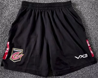 Dragons Rugby/ VX3 - 2018-19 Black Leisure Shorts - XLB/ AGE 11-12 YEARS • £10