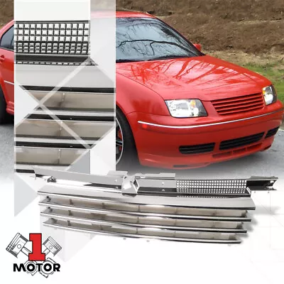 Chrome OE Style Badgeless Upper Front Grille For 99-04 Volkswagen Jetta MKIV • $24.99