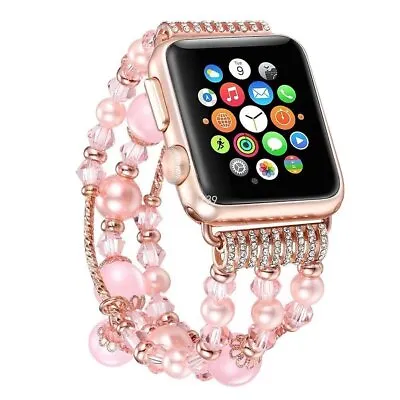 $18.99 • Buy Bling Agate Beads Strap For Apple Watch Band IWatch Series 8 7 SE 6 5 4 3 2 1