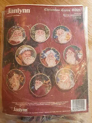 Santa Ornaments Cross Stitch Kit Set Of Nine NIP Janlynn Donna Giampa 1993 Vtg  • £37.95