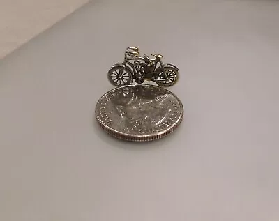 $18800 • Buy Edwardian 1910 Platinum V Twin Engine Harley DaVidson Motorcycle Pendant Charm !