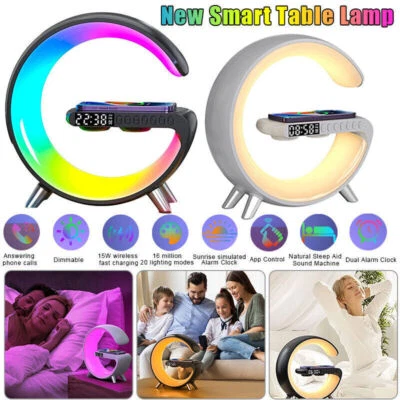$91.53 • Buy 5in1 Wireless Fast Charging APP Control Smart Bluetooth Speaker LED Alarm Clock