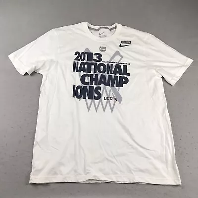 Nike UCONN Shirt Womens XL White Regular Fit 2013 National Champions Final Four • $16.37