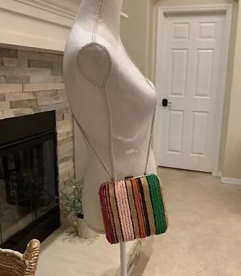 $50 • Buy Zara Colorful Square Beaded Crossbody Bag/Clutch