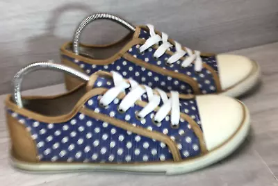 LADIES MANTARAY CANVAS PUMPS SIZE UK 7 BLUE WHITE Summer Shoes • £8